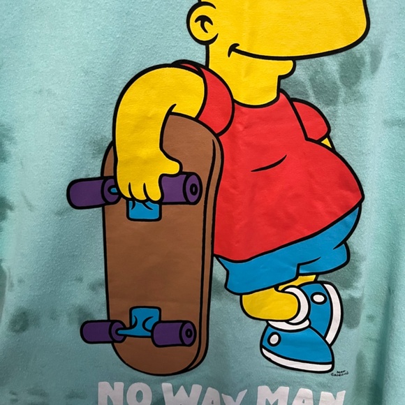 Bart Simpson Tshirt tie dye XL 14 16 No way man short sleeve character - Picture 2 of 6
